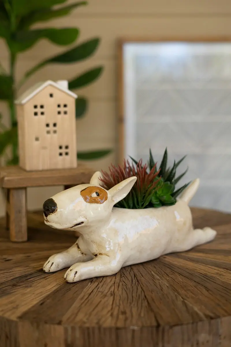 Ceramic Bull Terrier Planter (Min 2) By Kalalou