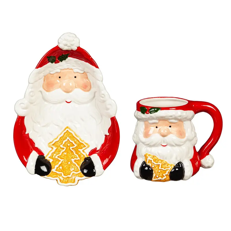 Ceramic Cookies for Santa Plate & Cup Set