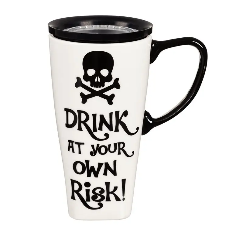 Ceramic FLOMO 360 Travel Cup, 17 oz., Drink At Your Own Risk!,3clc96101
