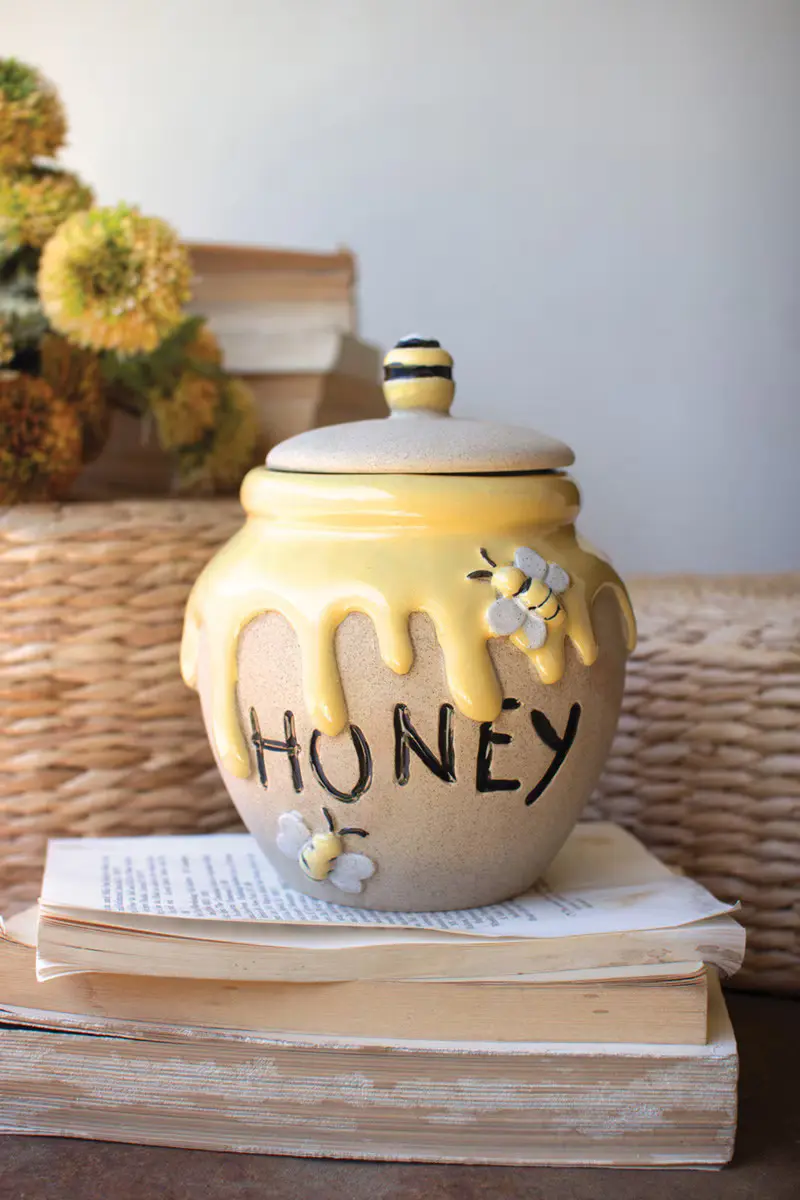 Ceramic Honey Jar (Min 2) By Kalalou