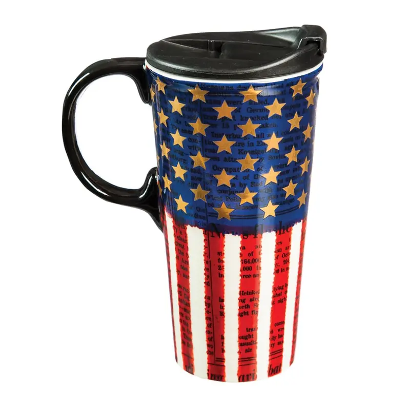 Ceramic Perfect Travel Cup, 17oz, w/ Gift Box, Liberty