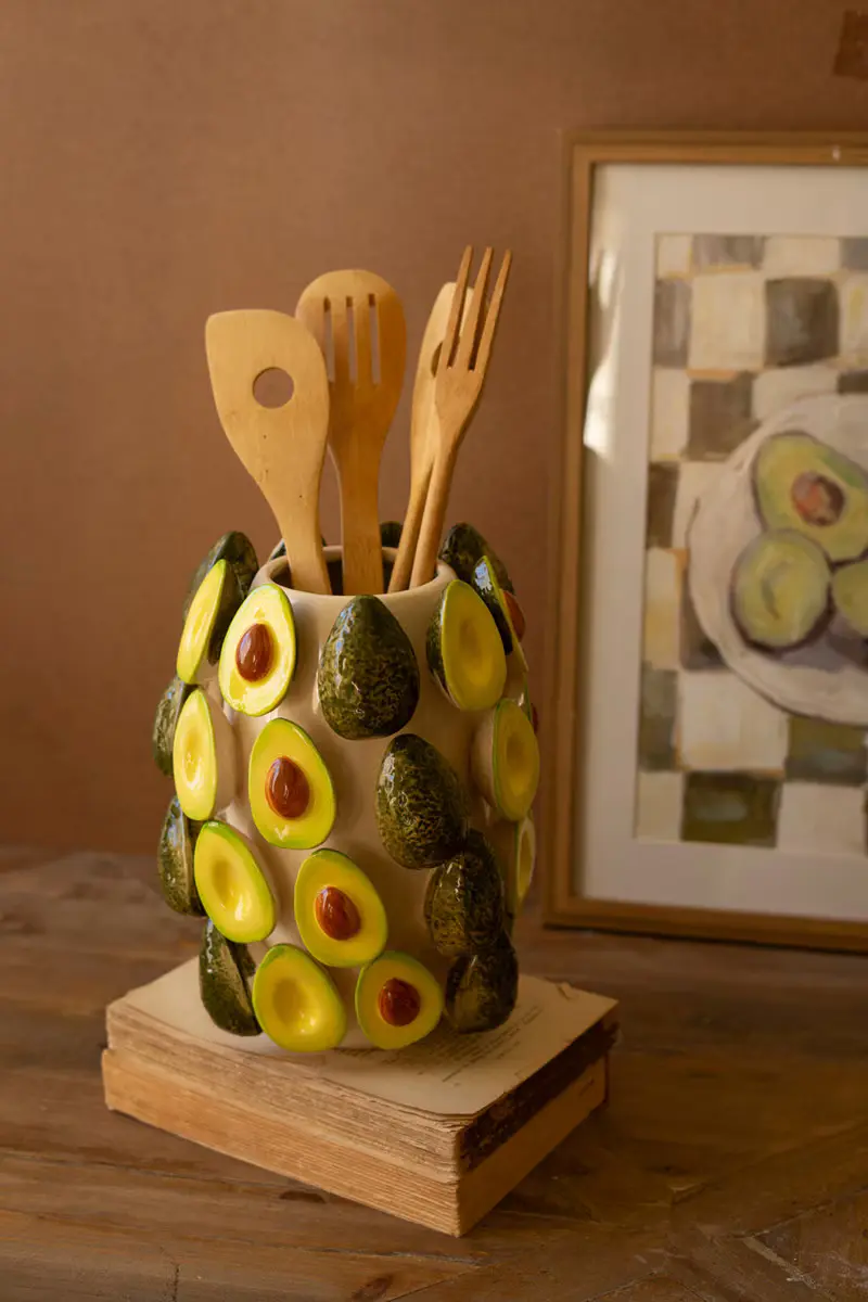 Ceramic Vase - Avocados By Kalalou