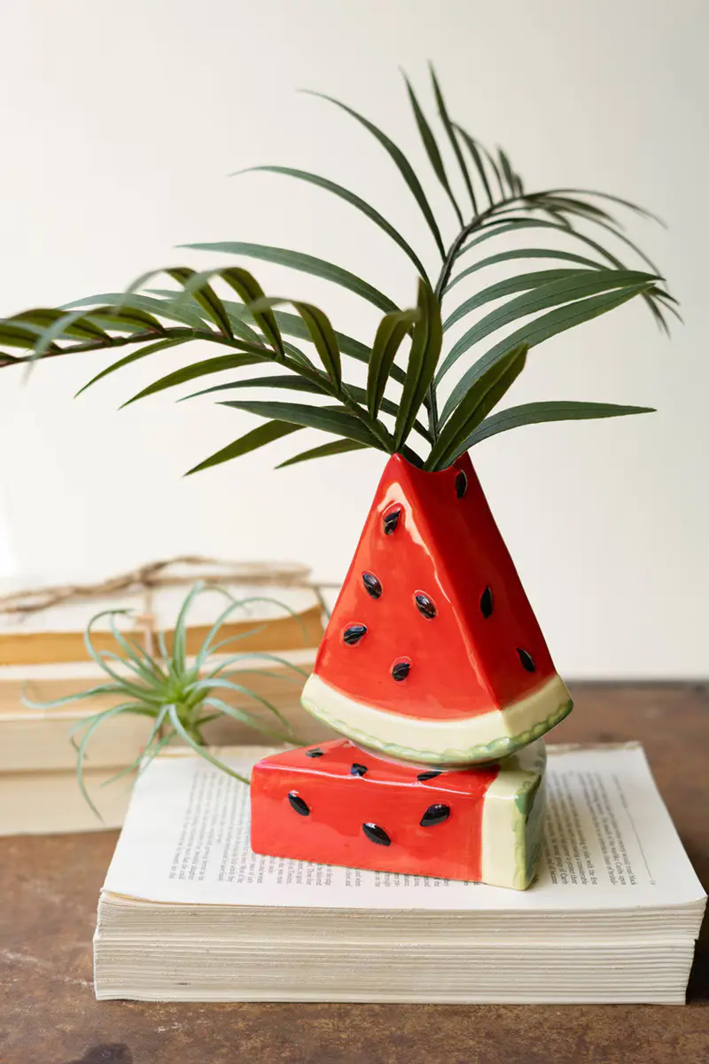 Ceramic Watermelon Bud Vase By Kalalou