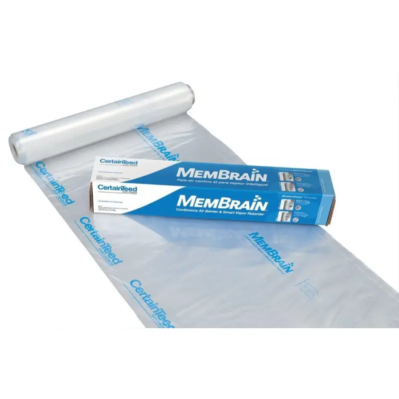 CertainTeed MemBrain 8 ft. W X 100 ft. L X 2 mil Air Barrier and Smart Vapor Retarder Roll 833 sq ft - Deal of The Week
