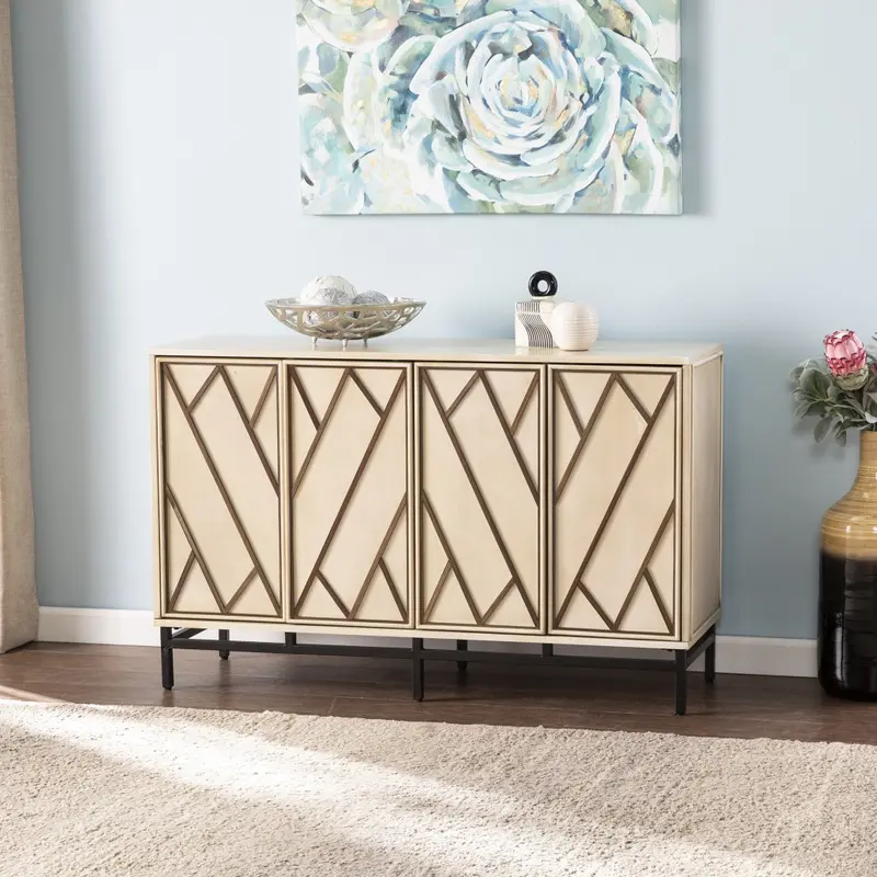 Champagne Deco Buffet Storage Cabinet By Homeroots