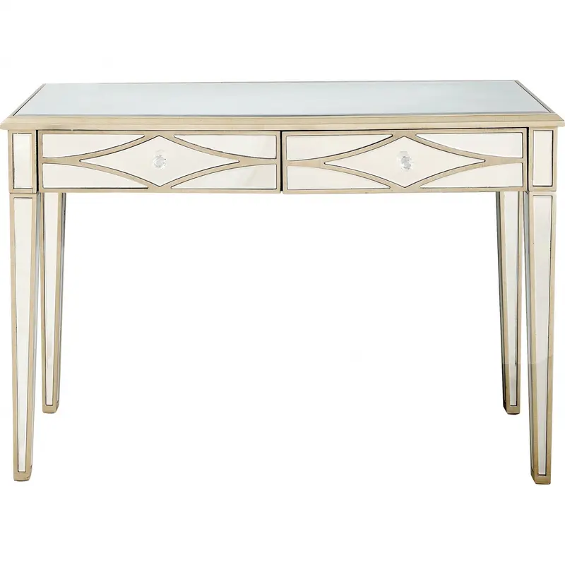 Champagne Finish Console Mirror Table By Homeroots