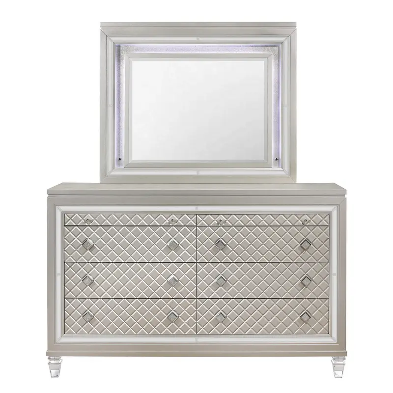 Champagne Toned Mirror Frame with a lovely Mirrored Accents By Homeroots