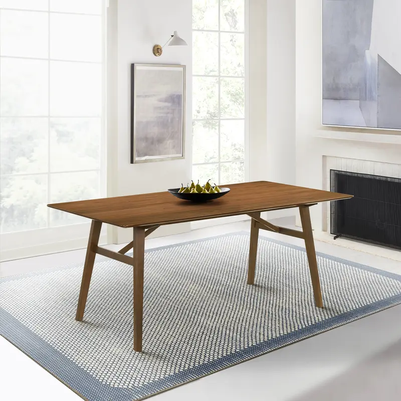 Channell Wood Dining Table in Walnut Finish By Armen Living