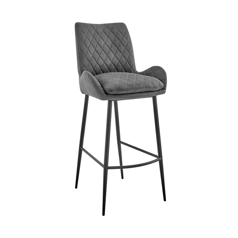 Charcoal And Black Iron Counter Height Bar Chair By Homeroots