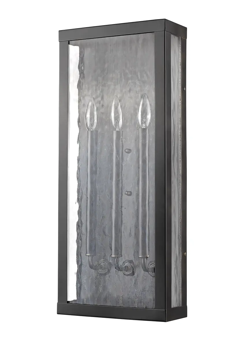 Charleston 3-Light Oil-Rubbed Bronze Shadowbox Wall Light (Large) By Homeroots