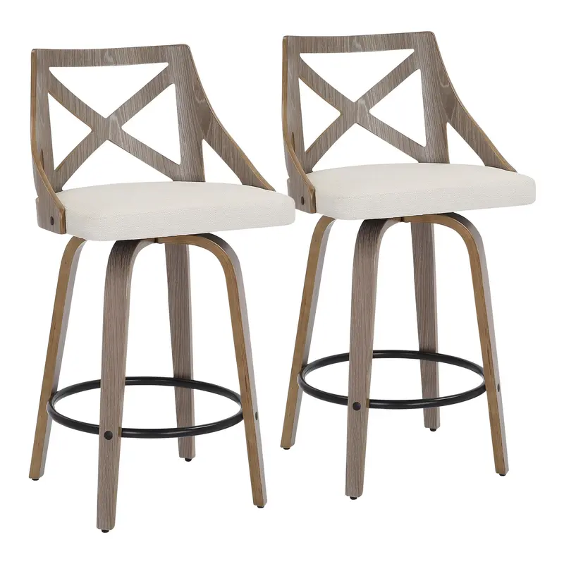 Charlotte Counter Stool - Set of 2 Cream By LumiSource