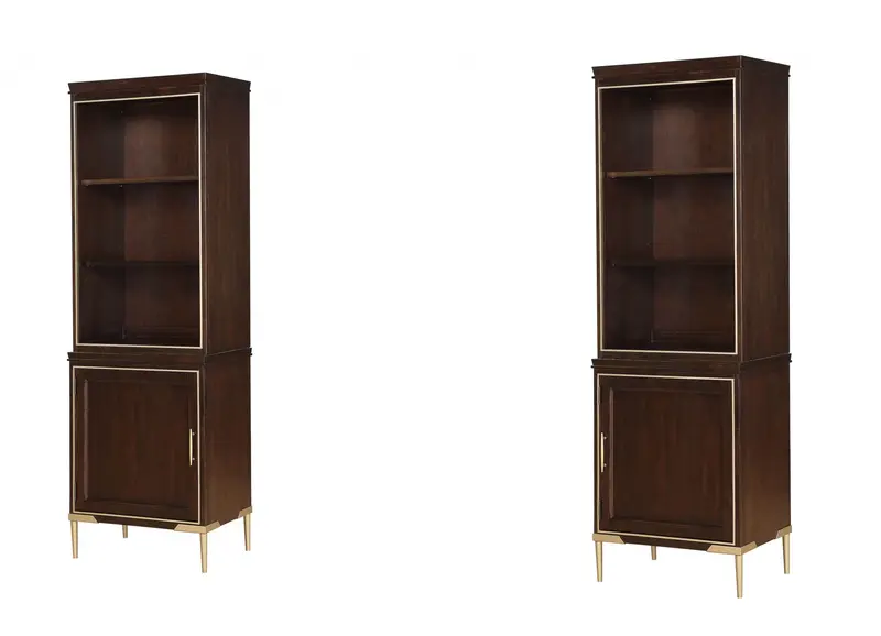 Cherry Metal Wood Entertainment Center (Set of 2) By Homeroots