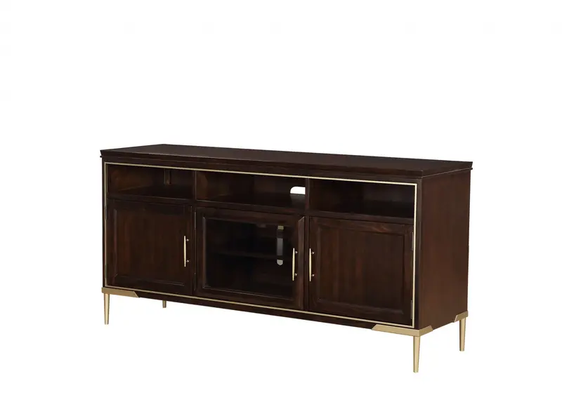 Cherry Metal Wood TV Stand By Homeroots