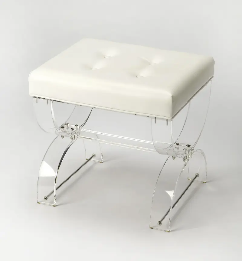 Chic Acrylic Tufted Vanity Stool By Homeroots