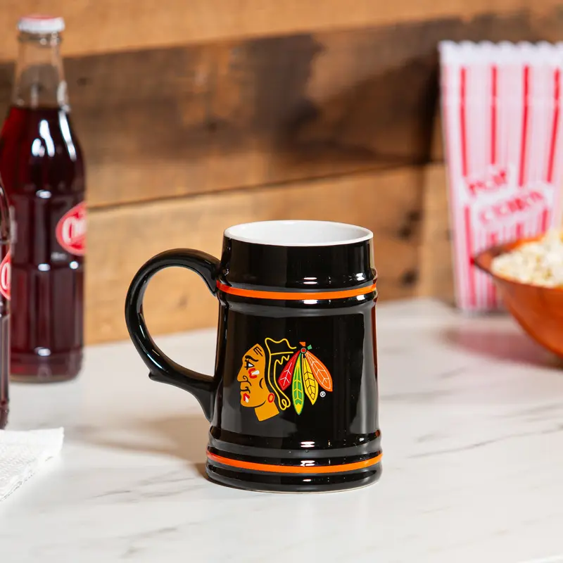Chicago Blackhawks Ceramic Stein Cup, 24oz
