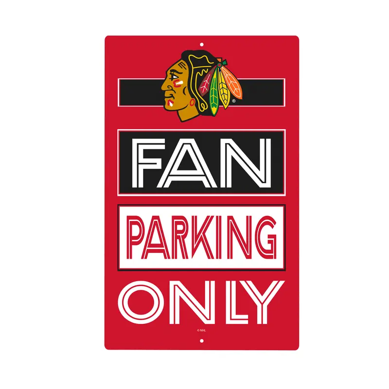 Chicago Blackhawks Fan Parking USA Metal Wall Sign, 7.5" x 11.5"