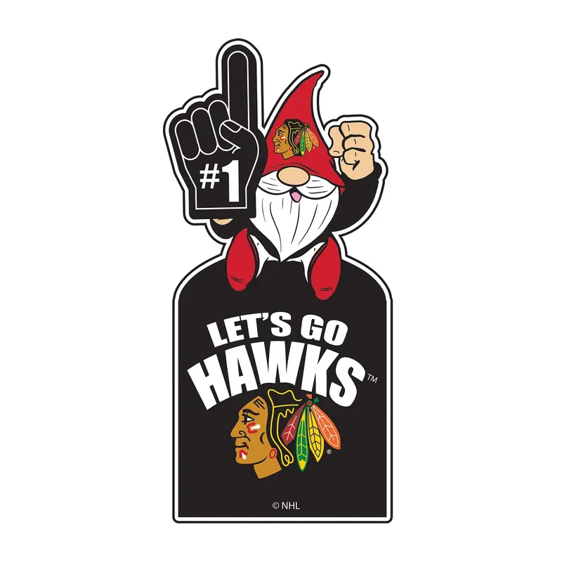 Chicago Blackhawks Gnome Metal Sign 10"L x 30"H
