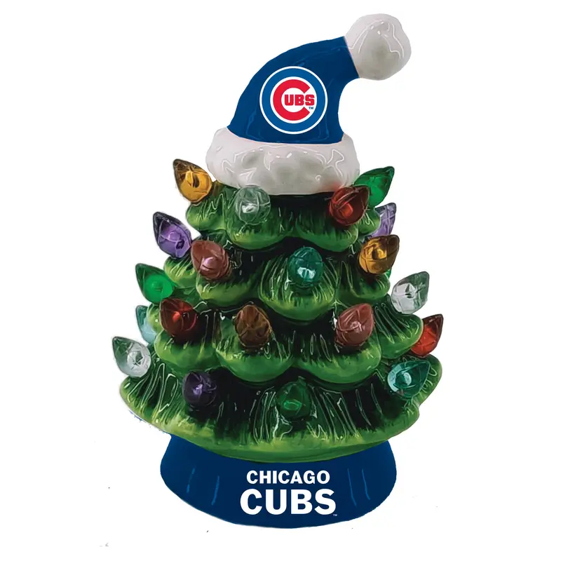 Chicago Cubs 8" LED Ceramic Christmas Tree