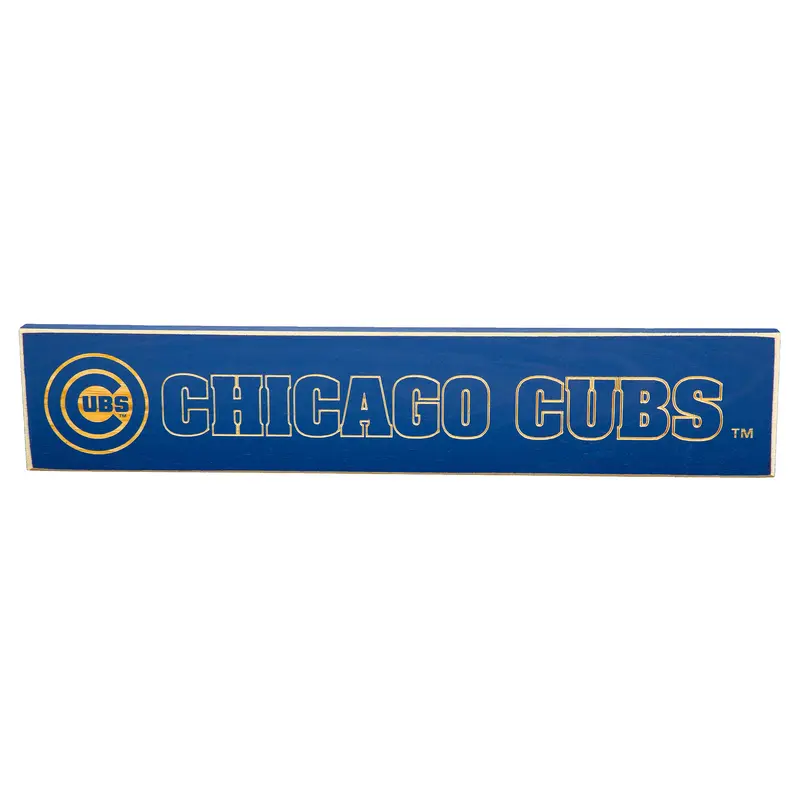 Chicago Cubs Engraved Wood Sign, 3.5" x 18"