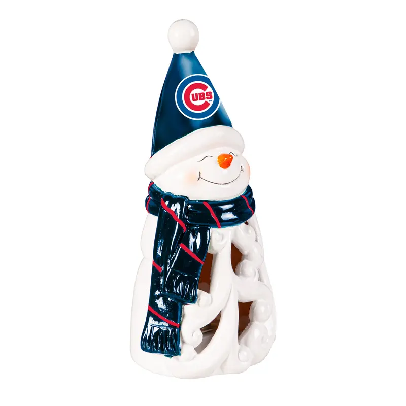 Chicago Cubs Snowman LED Statuary, 8"