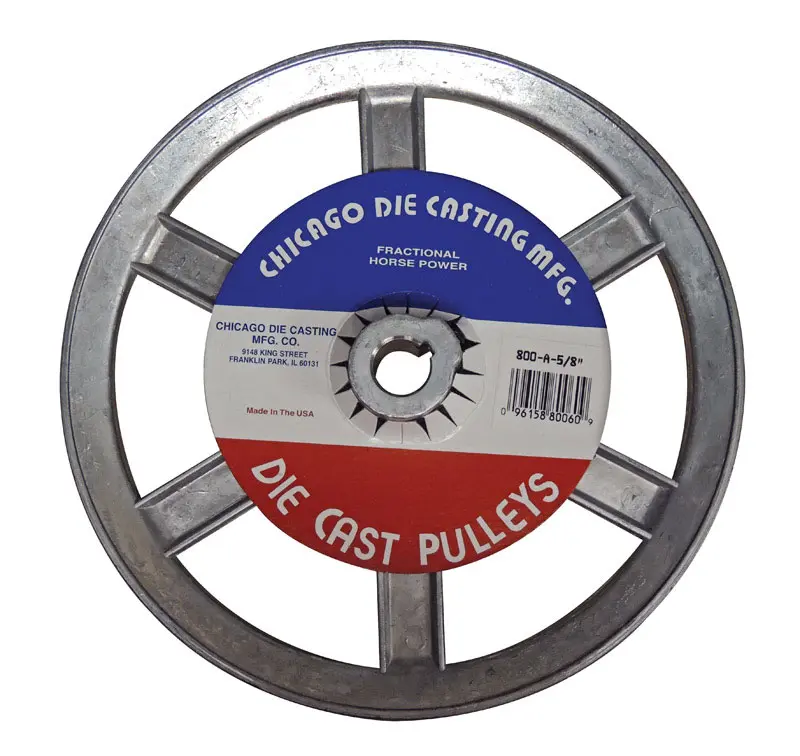 Chicago Die Cast 8 in. D X 5/8 in. D Zinc Single V-Grooved Pulley - Deal of The Week