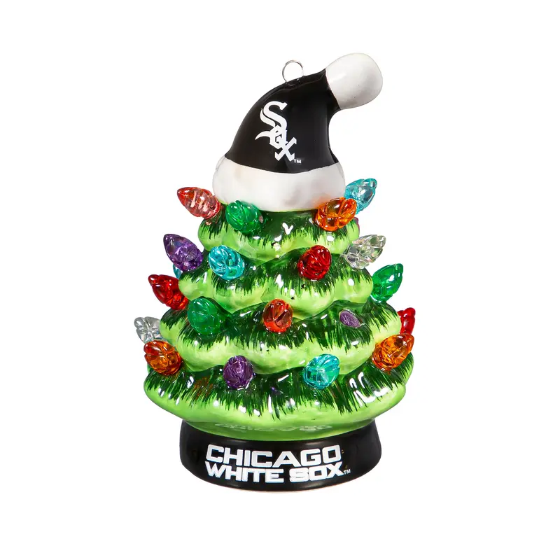 Chicago White Sox Mini LED Tabletop Christmas Tree 4"