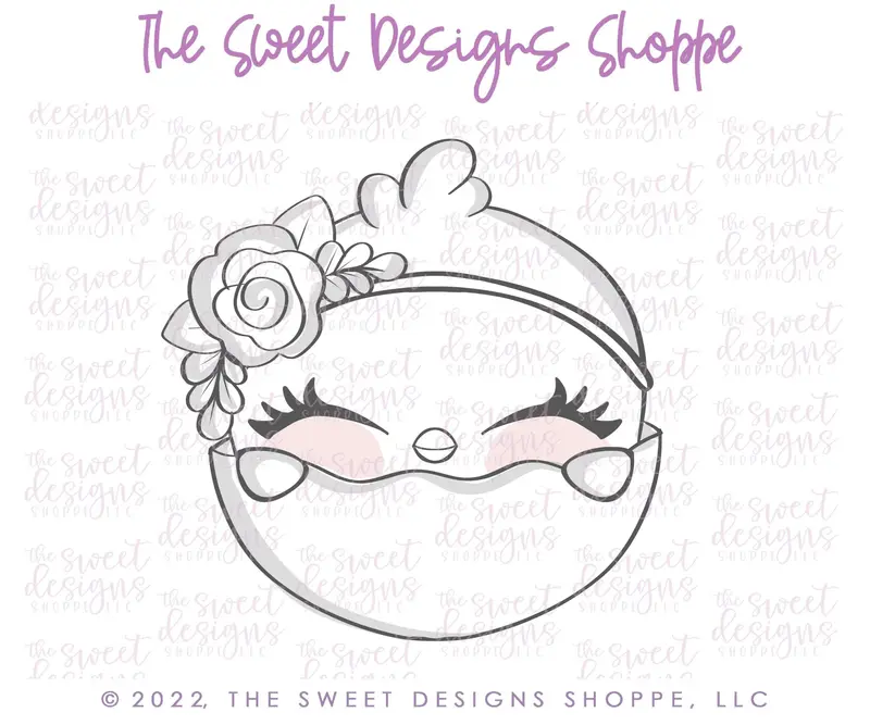 Chick with Floral Headband - Cookie Cutter