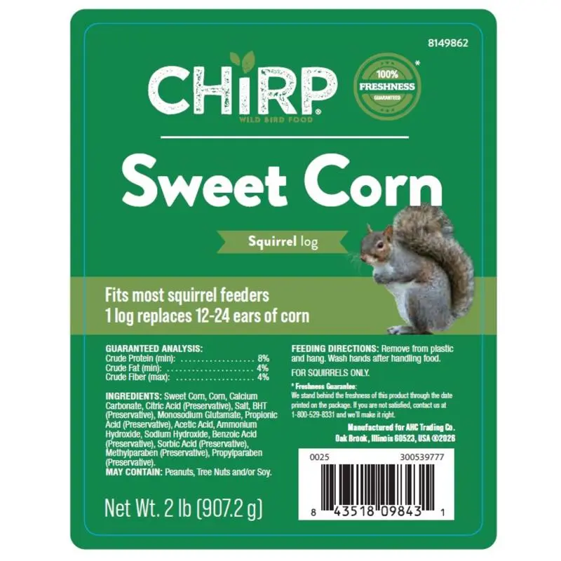 Chirp Sweet Corn Squirrel Log Corn Squirrel Food 32 oz (Pack of 6)