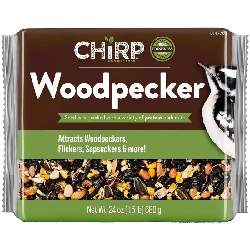 Chirp Woodpecker Wild Bird Seed Cake 24 oz (Pack of 6)