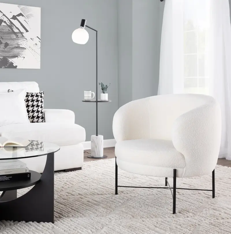 Chloe Accent Chair White By LumiSource