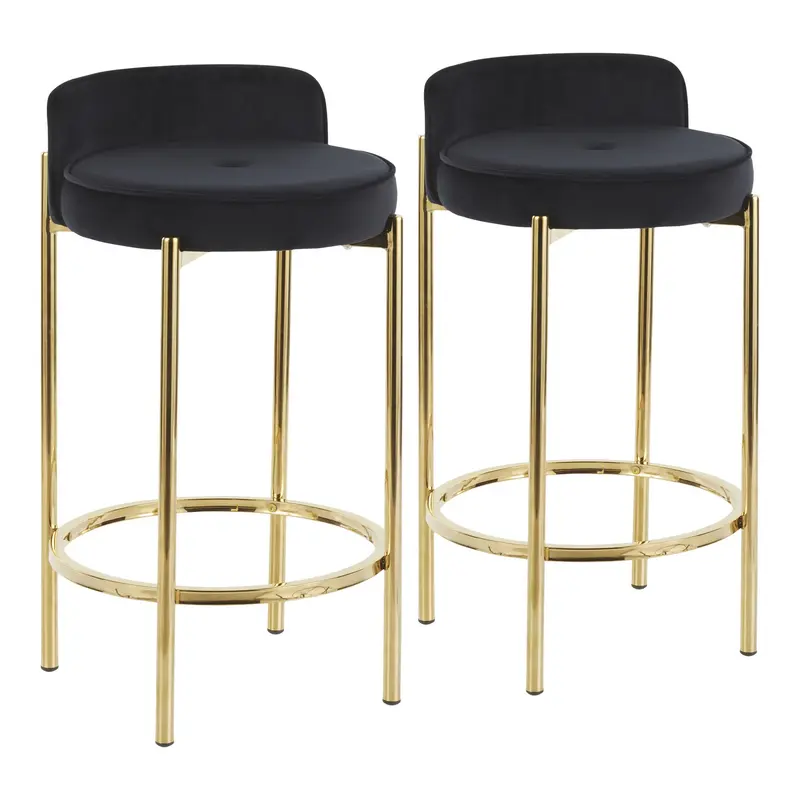 Chloe Counter Stool - Set of 2 Black By LumiSource - B26-CHLOE AUBK2