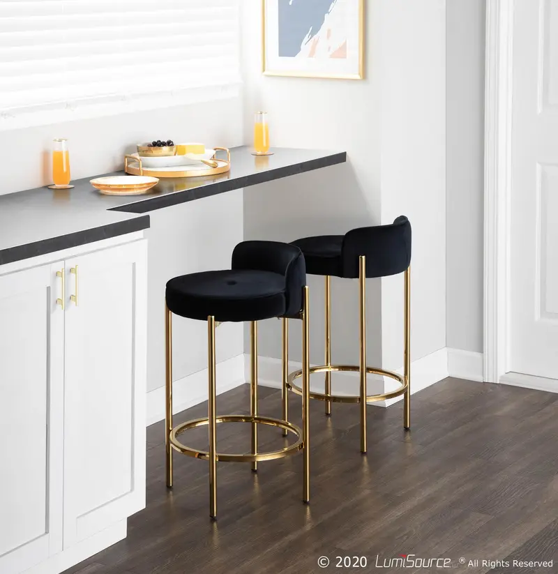 Chloe Counter Stool - Set of 2 By LumiSource - B26-CHLOE AUVBK2