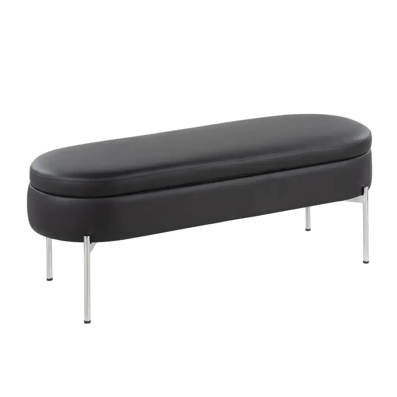 Chloe Storage Bench Black By LumiSource