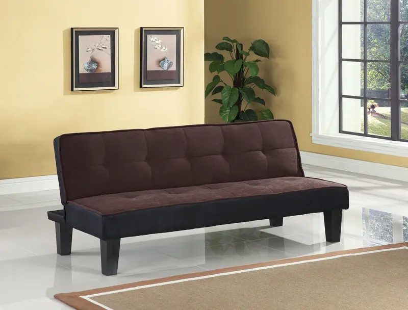 Chocolate Flannel Fabric Upholstery Adjustable Couch By Homeroots