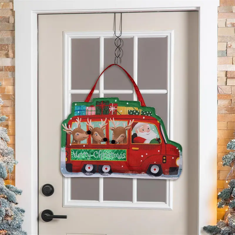 Christmas Bus Shaped Door Décor