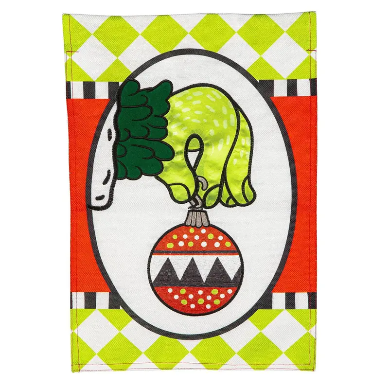 Christmas Monster Ornament Burlap House Flag