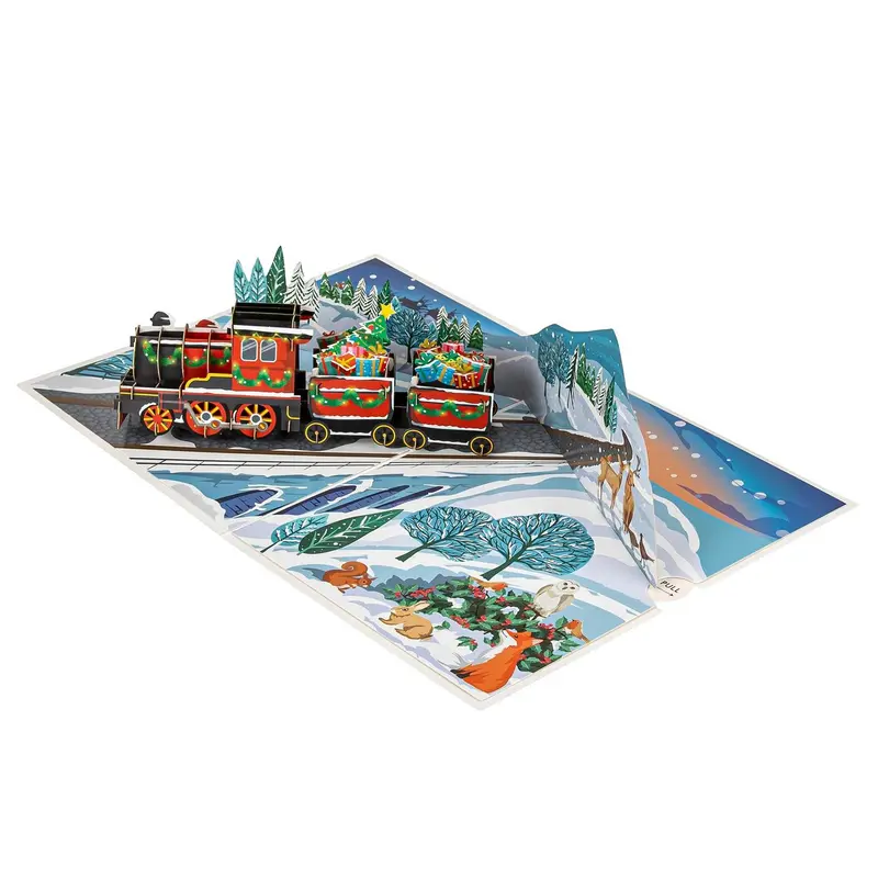 Christmas Train Paper Pop Up Card