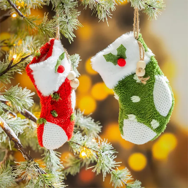 Christmas Vacation Ornament Fabric Stocking, 6.5"H, Asst of 2