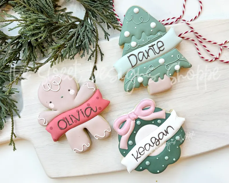 Christmas with Ribbon Cookie Cutter Set - Set of 3 - Cookie Cutters