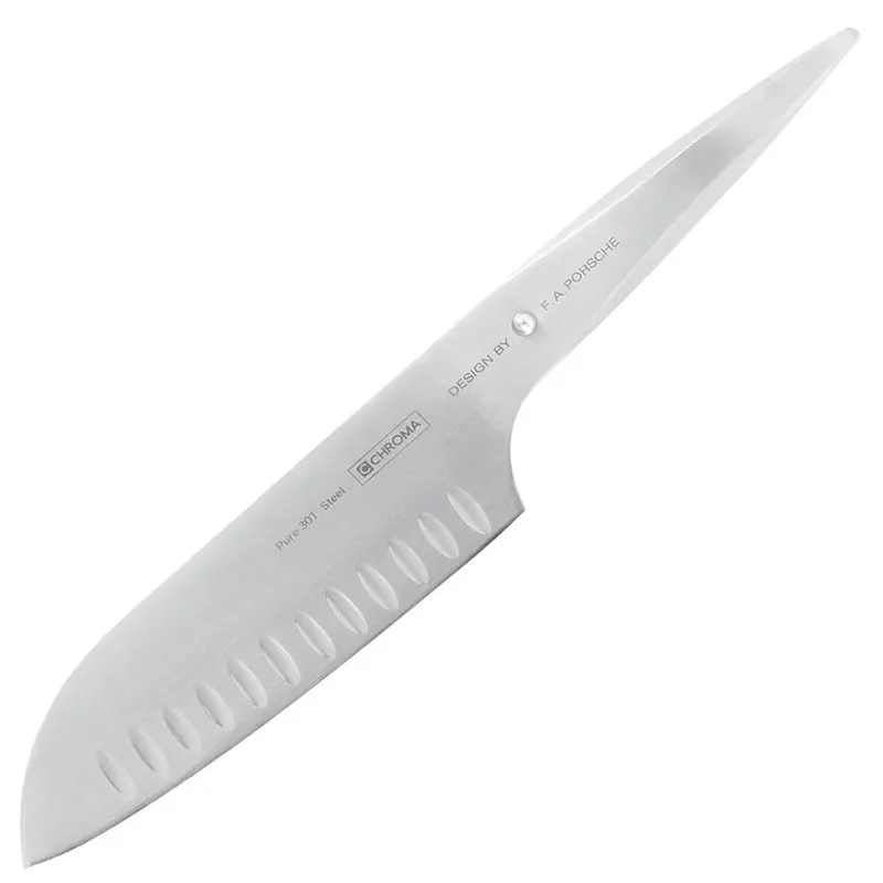 Chroma Type 301 F.A. Porsche 7.25'' Hollow Ground Santoku Knife