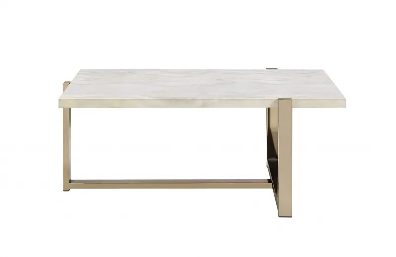 Chrome And White Metal Tube Coffee Table By Homeroots