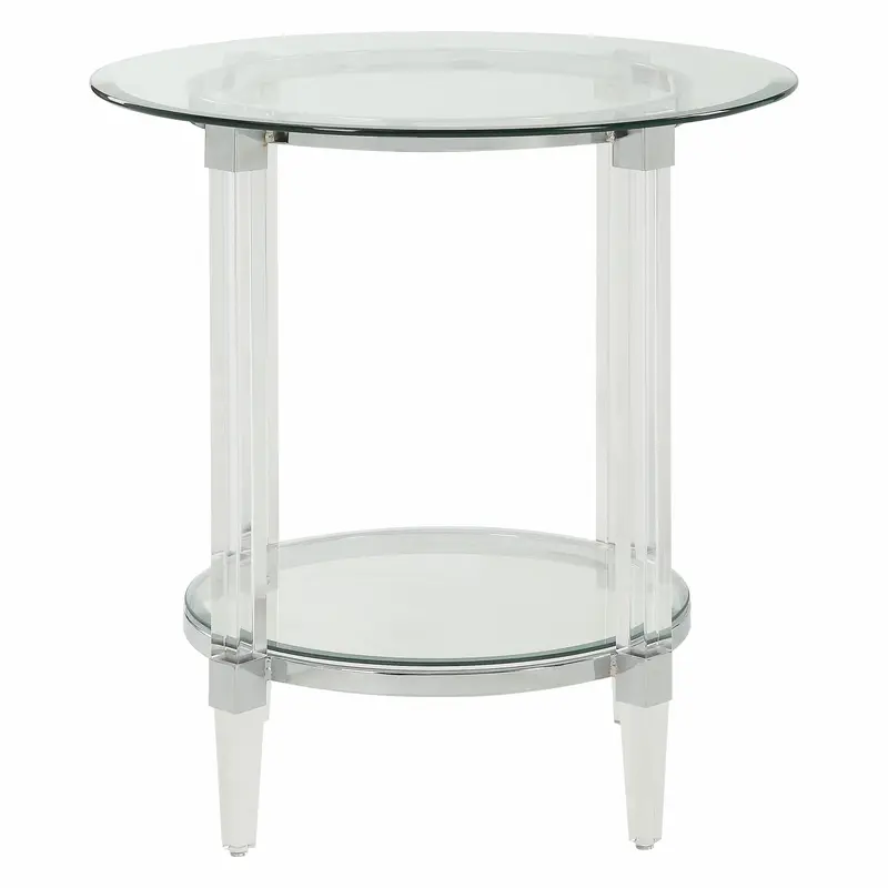 Chrome Clear Acrylic And Glass End Table By Homeroots - 318991
