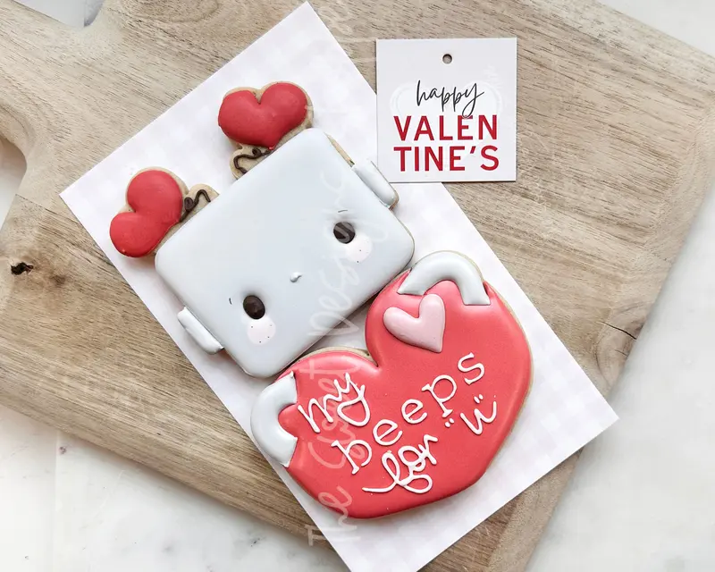 Chunky Robot Face & Heart with Arms Set - Set of 2 - Cookie Cutters