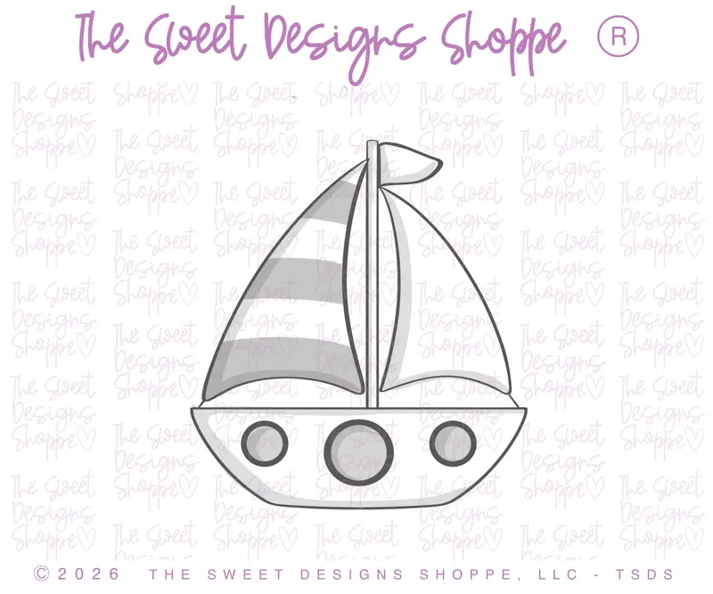 Chunky Sailboat - Cookie Cutter