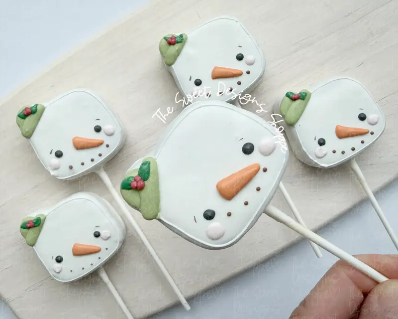 Chunky Snowman Face  - Cake Pop Maker Set ( Cutter & Pusher)