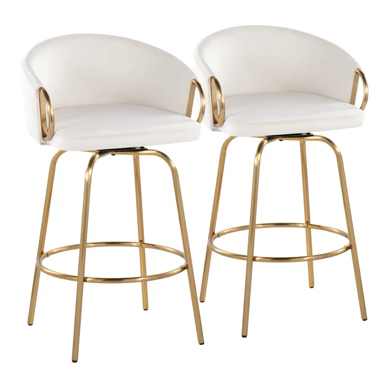 Claire 26" Fixed-Height Counter Stool - Set of 2 By LumiSource - B26-CLAIREV2 AUCR2