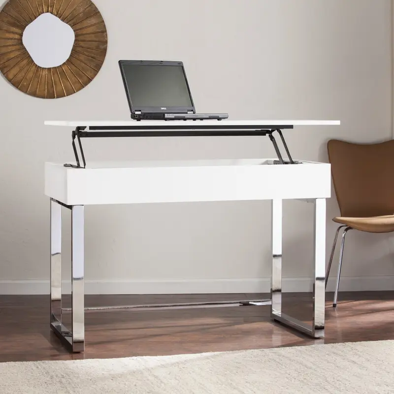 Classic White Adjustable Height Desk By Homeroots