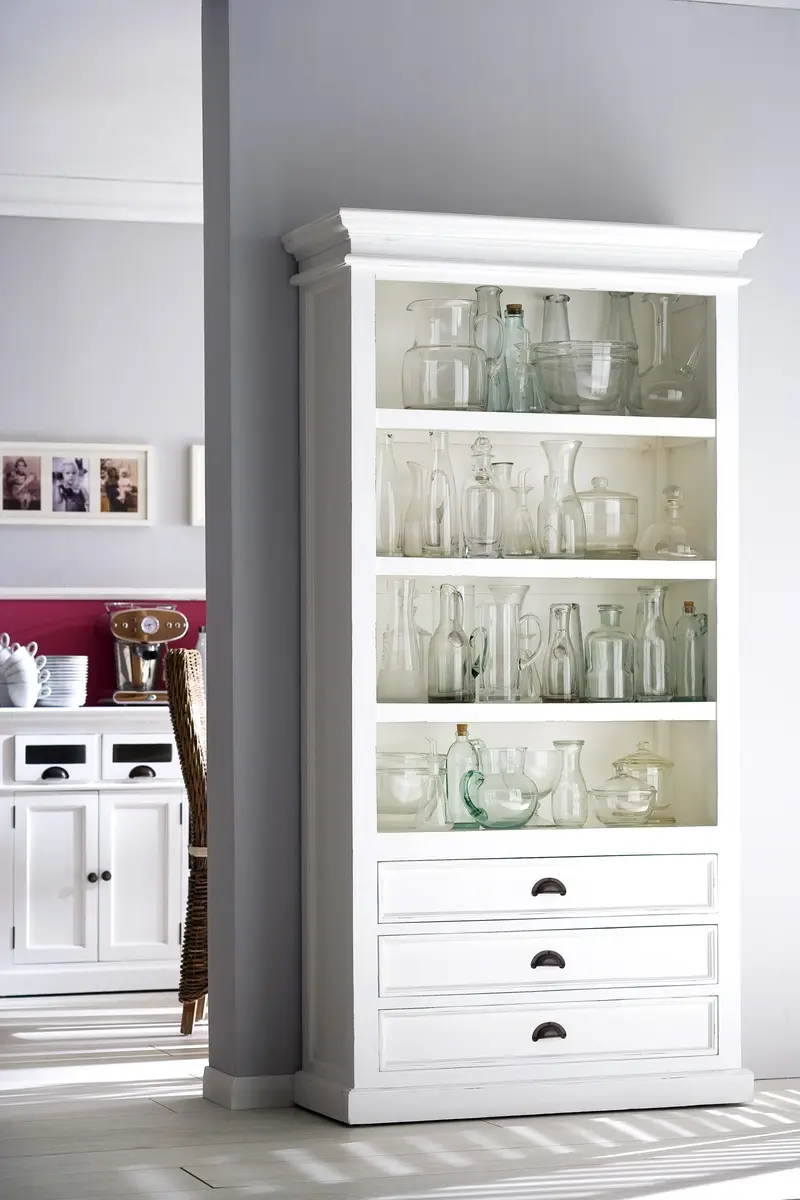 Classic White Bookcase By Homeroots