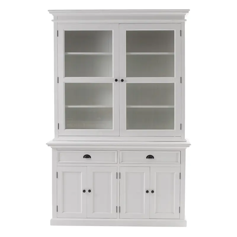 Classic White Glass Display Hutch By Homeroots