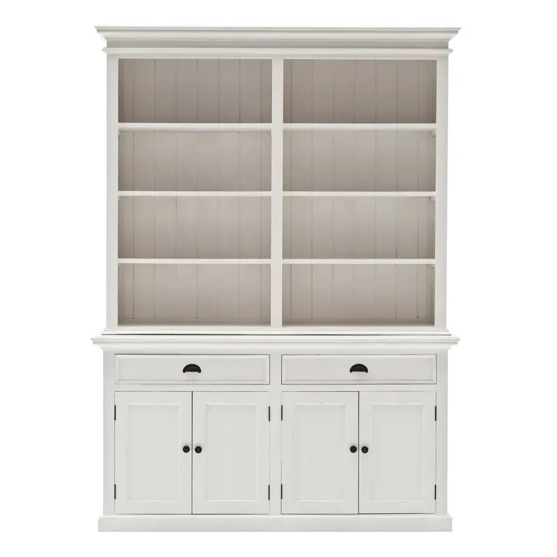 Classic White Hutch Bookcase Unit By Homeroots